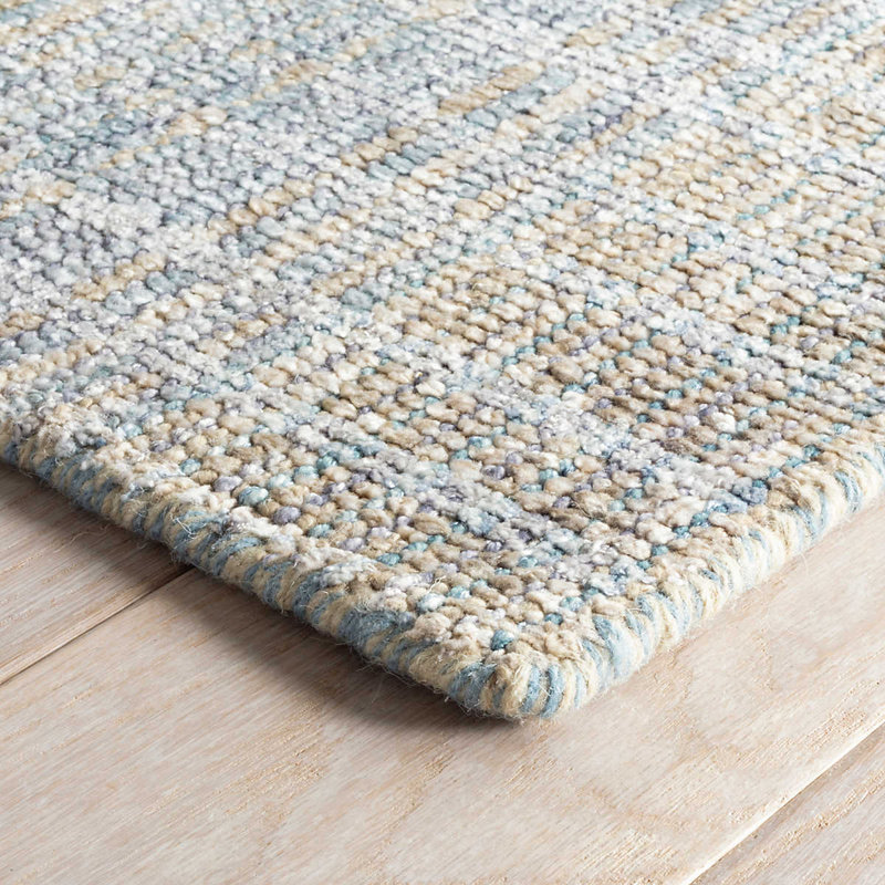 Dash and Albert Rugs Geneva Flatweave Striped Area Rug In Pale Blue